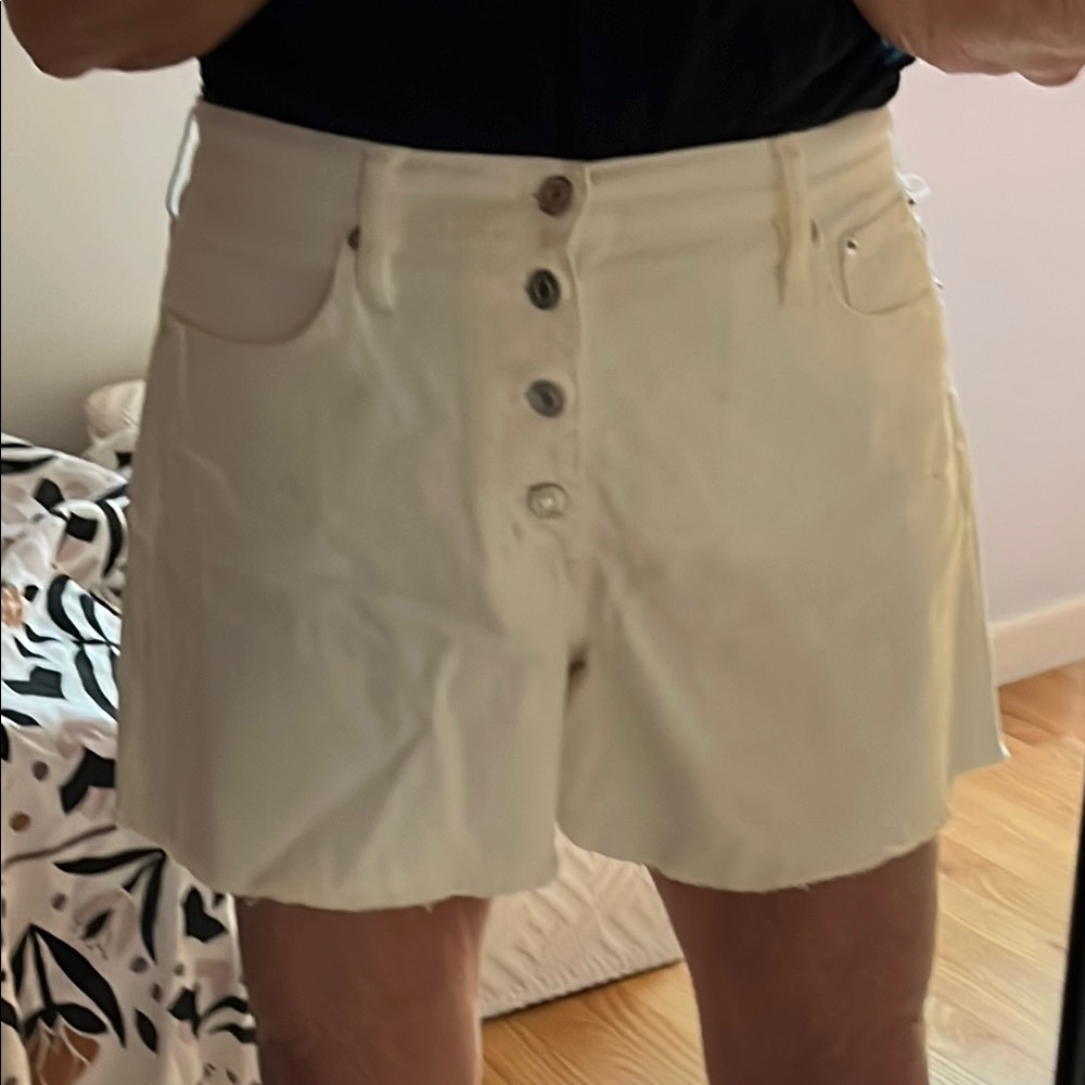 Jcrew white denim shorts cut off, button down size31